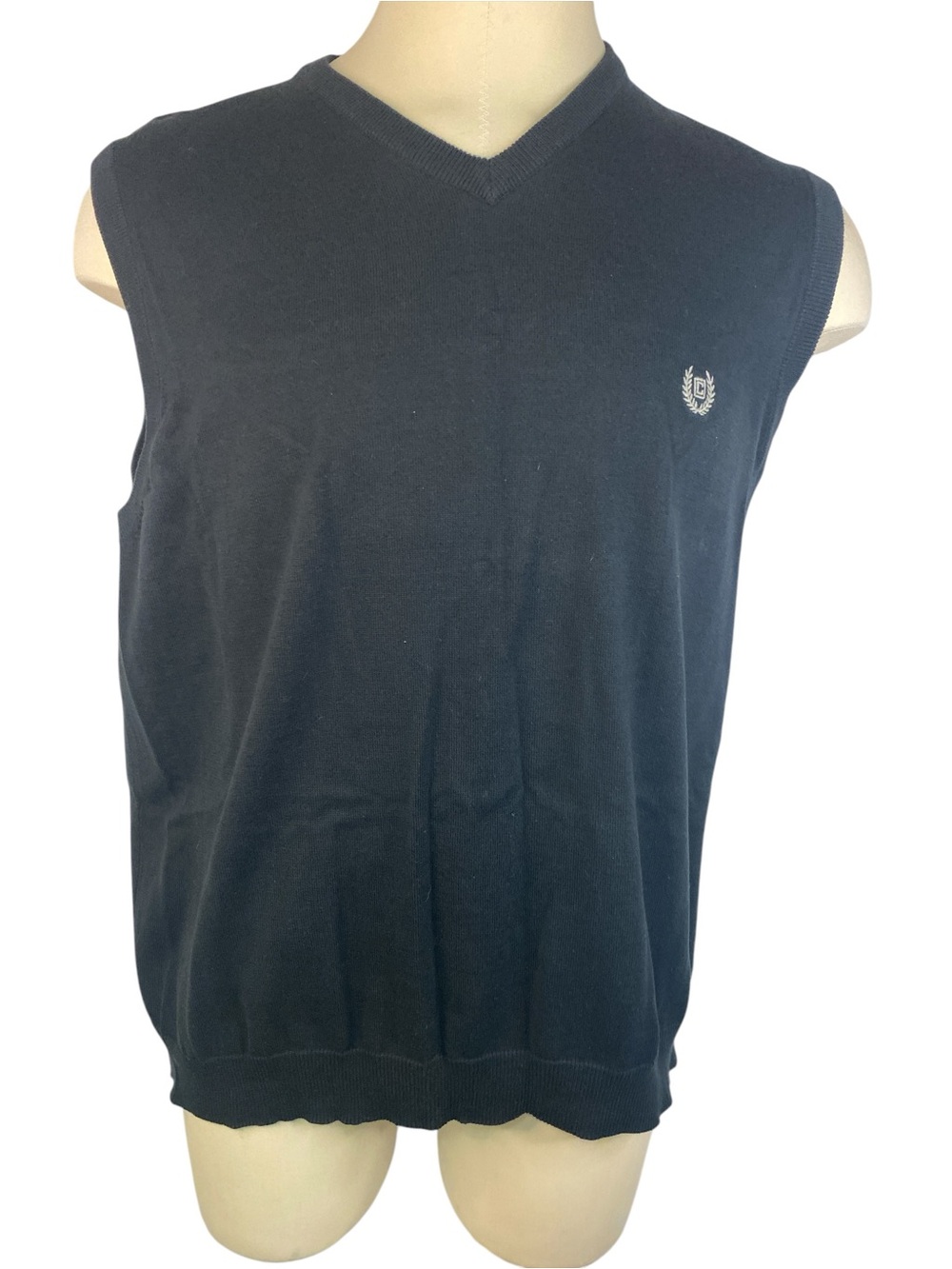 Chaps V-Neck Sleeveless Sweater Vest - Black Men’s XL